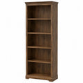 Librería estantería vertical de madera MDF marrón madera 60 x 30 x 180 cm 5 niveles abierta