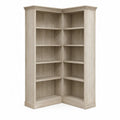 Librería de esquina en forma de L de MDF efecto roble claro con estantes abiertos 100 x 100 x 190 cm